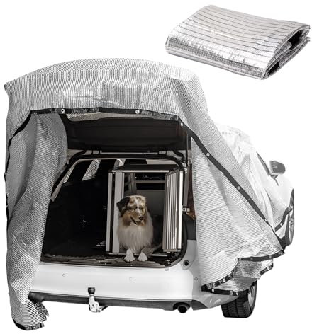 Red de sombra para perros, 99 % red de sombra, toldo de aluminio, protección solar UV, protección contra el calor, red de sombra para perros para coche, camping, accesorios para terraza (3 x 4 m x 12
