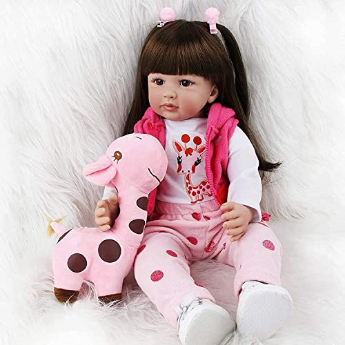 Tudofttg 60cm Bambole Reborn Femmina Morbide Realistiche Bambola in Silicone Vinile Reborn Toddler Ragazza Bambini Giocattoli