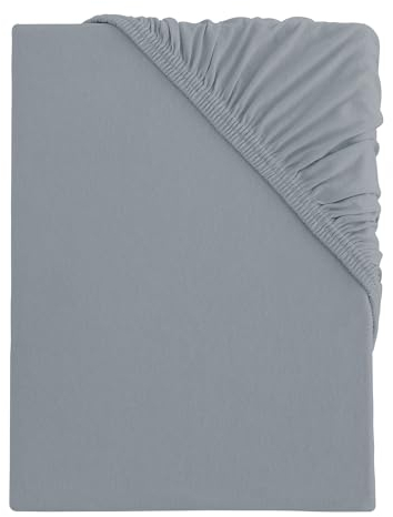 s.Oliver Spannbettlaken 140x200-160x200 cm- 100% Baumwolle, für Matratzen bis 25 cm, besonders weich & angenehm, Spannbetttuch grau
