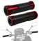 Motorrad Lenkergriffe 2 Stück Motorrad Griffe 1 x 22mm + 1 x 24mm (7/8 1 Zoll) Griffe Motorrad Motorradgriffe Gummi Griffe aus Aluminium für Motorräder Motorroller Mopeds (Rot)