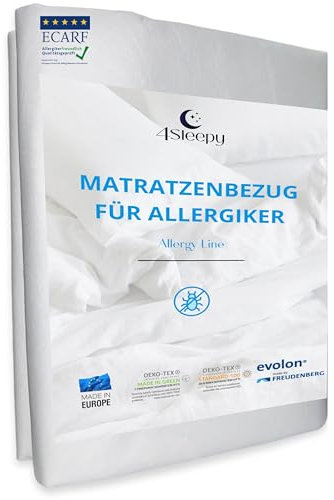 4Sleepy Matratzenbezug für Allergiker - Milbenbezug Matratze 160x200 - waschbarer Matratzenschutz - Anti Milben & Bettwanzen Encasing, bis 20cm Höhe (160x200x20)