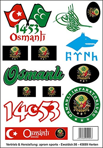Daged Osmanli Aufkleber Karte Stickerbogen - PKW Auto Motorrad Biker Flagge Fahne Deko AK