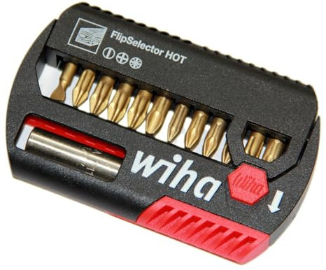 sopomarkt24 Bit Set 13tlg. Bits Bitsatz Bit-Sortiment Schrauber-Bits PH PZ Schlitz Flip Selector HOT Torsion mit Spender-Box Zubehör Schraubendreher Bithalter