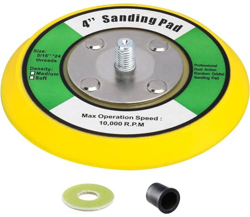 MOGRQAP 4 Inch Sander Backing Pad Support Plate 100 mm M8 Polishing Waxing Buffing Electric Grinder Sanding Tool(4 inches/100 mm Yellow)