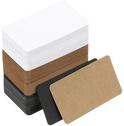 PATIKIL 300 Stück Karteikarten 9x5cm Gestrichenes, Schwarz/Weiß/Braun | Blanko Papier