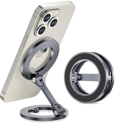 Itramax Handyhalterung Magnetisch für Fitnessstudio,Doppelter Ring Verstellbar Gym HandyStänder,Magnetischer Handyhalter 360° Drehung Handy Halterung für iPhone 16 15 14 13 12 Pro Max,Mag/Safe Hülle