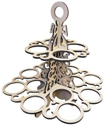 perfk Ostereier-Ständer, Präsentationsregal, Organizer, Holzhalter, 2 Etagen, für Zuhause, dekorativer Tisch, Esszimmer, Küche