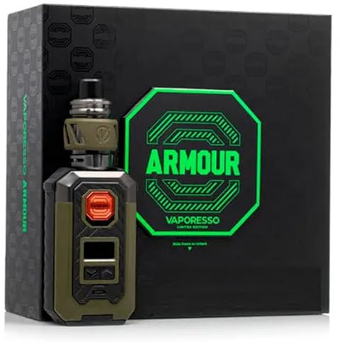 Vaporesso ARMOUR MAX Kit[ iTank T Edition ] 220W Armour Max Mod with 6 ml Top Tilling itank T Atomizer, Support GTI Coil (0.2Ω/0.4Ω), Battery not include, no nicotine (ARMOUR MAX Kit（itank T) Green)