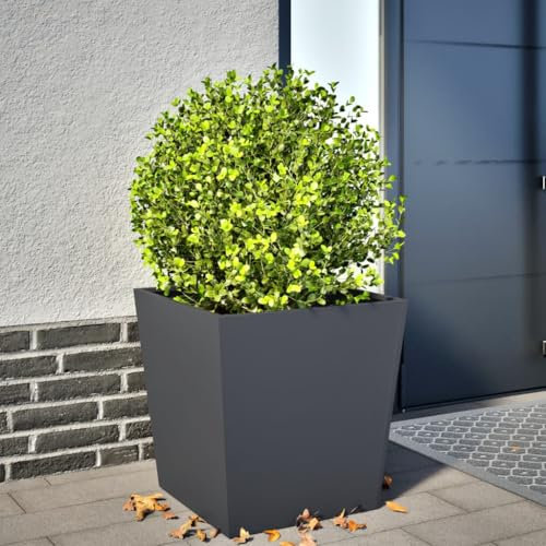 Gecheer Jardinera de Acero Gris Antracita 50x50x50 cm Arriate,Arriate De Jardín,Arriate Jardinera,Jardineras Exterior,Jardinera Vertical,Celosia Terraza,Macetero TY-2