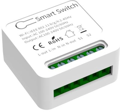 Quystetes Interruttore Luce Intelligente, WiFi, Doppio Canale, DC 5V-48V e Relè 1-250V Sono Ideali per Illuminazione e Motori.