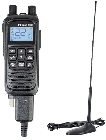 PNI Escort HP 82 portable CB radio station kit, multi standard, 4W, 12V, AM-FM with PNI Extra 45 CB antenna with magnet