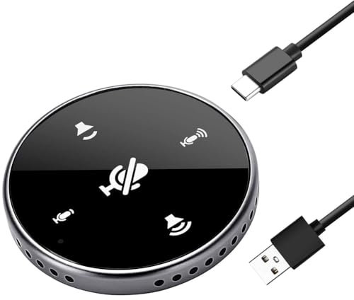 GNURBDILFO Laptop Omnidirectional USB Conference Microphone with Speaker, for Zoom Meetings,VoIP Call, Computer Mic