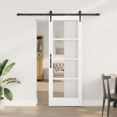 VetnasaPorte coulissante avec kit quincaillerie Blanche 73,5x198,5 cm en Bois Massif de pin,Quincaillerie,Matériaux de Construction,Portes,Portes d'entrée,Blanc,28.76kg,3332324