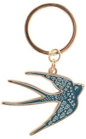 Blue Spread Your Wings Swallow Keyring | Enamel Bird Design Keychain | Inspirational Gift for Her | Nature-Themed Alloy Bag Charm | Lightweight Pocket Accessory