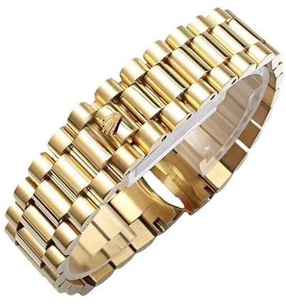 ROUHO Faltschließe Uhrenarmband Herren Massiv Edelstahl Uhr Armband Zubehör für Rolex