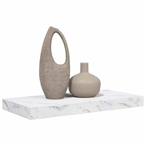 vidaXL Wall Shelf Wall-Mounted White Marble 50 x 23.5 x 3.8 cm