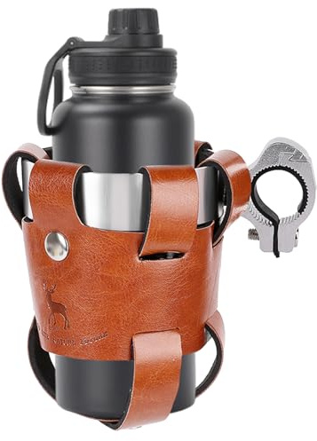 Porte-gobelet de vélo – Cuir 12 x 7 cm Cage en d'aluminium | Porte-bouteille d'eau de vélo, porte-gobelet pour bouteille d'eau, VTT, vélo , scooter électrique, trajet en plein air