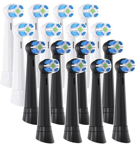 Kompatibel mit Oral-B iO 2/3/4/5/6/7/8/9 Elektrische Zahnbürste Ersatz Zahnbürste Köpfe, für Oral-B iO Elektrischen Zahnbürste (16Pack-Black+White, M)