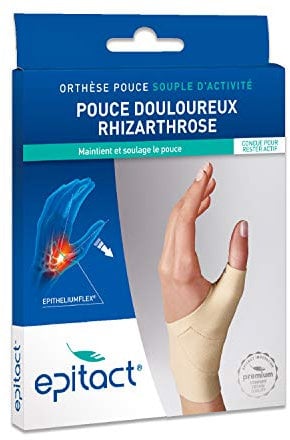 Epitact | Flexible Aktivitäts-Daumenbandage Rhizarthrose-Handorthese | Rechts | Französische Innovation (S, Links)