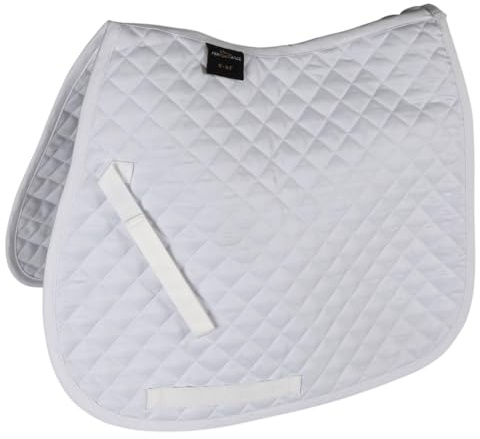Shires ARMA Lite Saddlecloth - White Diamond Quilted Polyester Horse Saddle Pad with Girth Loops and Retaining Straps Pony/Cob