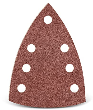 MENZER Red Schleifblätter 150 x 100 mm, 7-Loch (25 Stk.) K36 | f. Deltaschleifer, Normalkorund, Klettbefestigung
