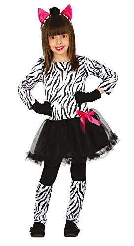 FIESTAS GUIRCA 83229 Kostüm Zebra für Mädchen, weiß/schwarz, 7-9 anni