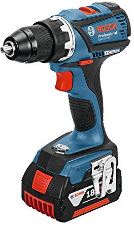 Bosch Professional Perceuse-visseuse Sans Fil GSR 18V-EC (18V, 2 batteries 5,0 Ah, Mandrin auto-lock en métal, L-BOXX)