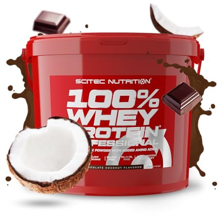Scitec Nutrition 100% Whey Protein Professional - Mejorada con Aminoácidos Extra y Enzimas Digestivas - Sin gluten - Sin aceite de palma, 5 kg, Chocolate-Coco