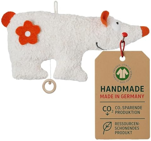 Efie Bio-Spieluhr Eisbär, kontrolliert biologischer Anbau, 100% Made in Germany