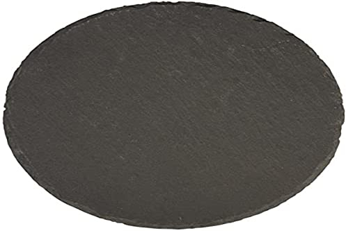 Rayher Plateau en ardoise rond, gris, 1 pce., Ø15cm, utilisation multiple, présentation d’aliments, décoration de table, dessous de plat-56531000