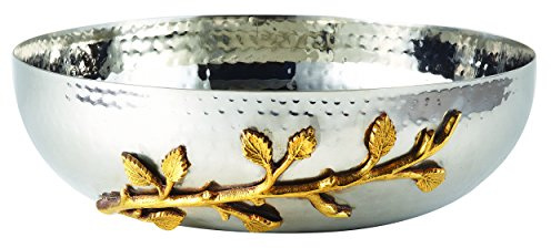 Elegance 70021 Golden Vine Hammered insalatiera, 25,4 cm, oro