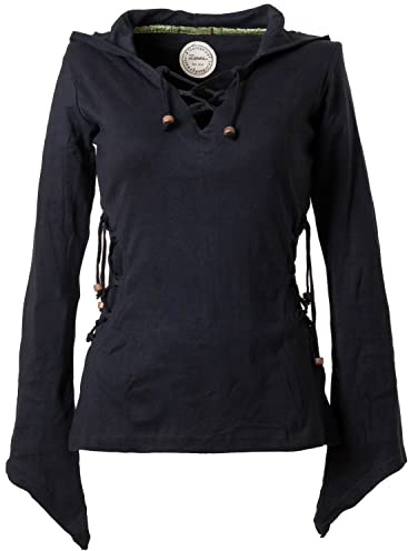 Vishes - Alternative Bekleidung - Elfenshirt mit Zipfelkapuze und Bändern zum Schnüren