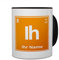 printplanet® Tasse mit Namen personalisiert - Motiv Elementsymbol Orange individuell gestalten - Farbvariante Schwarz