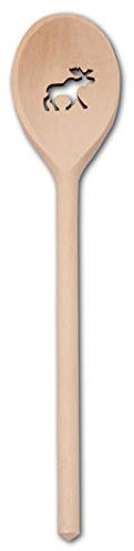 HOFMEISTER® Kochutensilien Löffel oder Pfannenwender mit Motiv aus Holz (Ovaler Kochlöffel/Elch)
