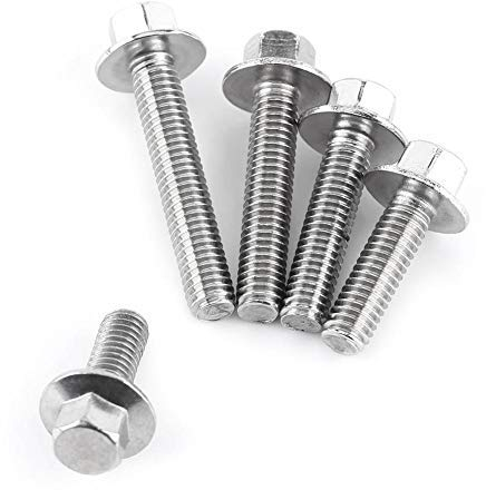 10 pz M6 Acciaio inossidabile SS304 Viti a testa cilindrica con flangia a testa bombata Viti flangiate esagonali Viti a testa cilindrica Rondella di fissaggio(M6*35)
