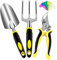 AGAKY Outils de Jardinage,3 Pièces Kit Outils Jardinage Adulte en Aluminium Antirouille,Outils de Jardin avec Sécateur,Fourchette,Transplanteur