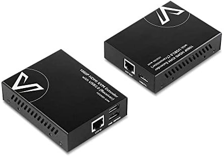 AV Access USB HDMI KVM Extender, 1080P@60Hz bis 80m/260ft über Cat5e/6, 2 USB2.0 Ports für Computer, Kein Signalverlust oder Latenz, Plug & Play, mit PoE und Adaptivem EQ