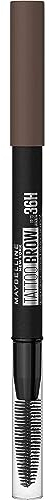 Maybelline New York Wasserfester Augenbrauenstift mit Bürste, 36h Halt, Natürliche Farben, Tattoo Brow 36H, Farbe: Nr. 7 Deep Brown (Braun), 1 Stück
