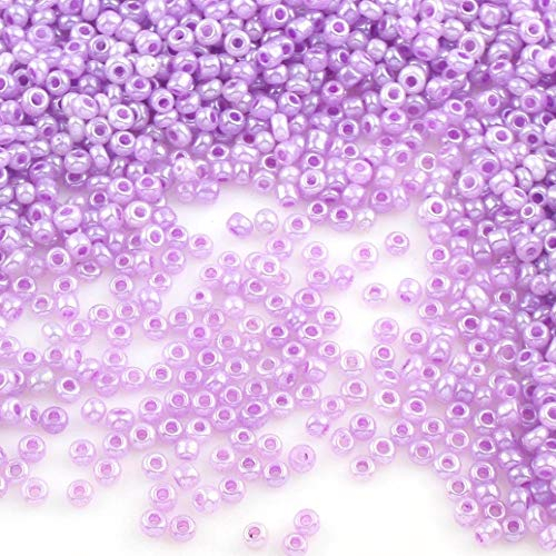 Lot de 6 500 perles de rocaille en verre Ceylan 2 mm 10 couleurs 11/0, perles poney, perles de Ceylan, perles de rocaille (violet)