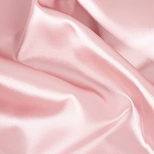 Yimihua Satin Stoff, Uni, 150 cm breit Satin zum Nähen von Abendmode, Blusen und Kleidern,Seide Stoff – Meterware erhältlich ab 1 m,Rosa(Size:1.5mx2m)