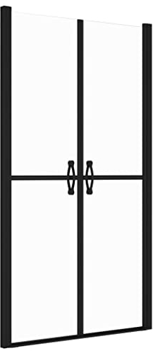 vidaXL Duschtür Moderne Handgriffe Nischentür Pendeltür Schwenktür Duschabtrennung Dusche Duschkabine Badezimmer Klar ESG (88-91) x190cm Aluminium