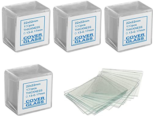 WANGCL 400 PCS Microscope Cover slips For Biological Education Student Laboratories -22mmx22mm