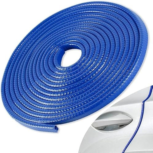 comfleep Protections de Bord de Porte de Voiture, Protection de Porte en Caoutchouc en Forme de U sans Adhésif pour la Plupart des Voitures (Bleu, 14.8FT)