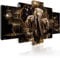 B&D XXL - Wandbilder XXL Tiere 150x75cm 5 tlg - Wand Deko Leinwand Bilder Groß Wanddeko Wohnzimmer Schlafzimmer Kunstdrucke - Abstrakt Elefant schwarz g-A-0011-b-n