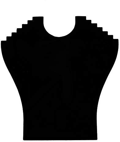 FILFEEL Colli per Collane Espositori, Espositore Collane Gioielli Busto Collana Pendente Catena Espositore Flanella Porta Gioielli Rack 24 X 23 Cm (Nero)