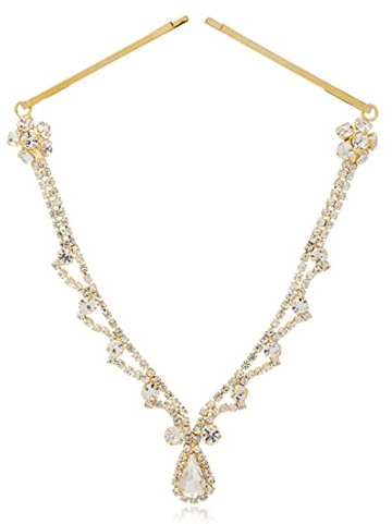 SCJJZ krone damen,kopfschmuck,kopfschmuck gold,Hochzeit Kristall Kopfschmuck, Strass Blatt Hochzeit Krone Stirnband, Strass Kristall Braut Kopfschmuck