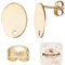 Beebeecraft 40 uds Accesorios para Pendientes Ovalados Poste para Pendientes Chapado En Oro de 24K con Orificio Y 40 Uds. Tuercas para Las Orejas Componentes para la Fabricación de Joyas