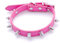 haoyueer Hundehalsband aus Leder, mit Nieten, Pilze und Nieten, Katzenhalsband für kleine, mittelgroße Hunde, Katzen, Welpen, Kitty (XS, Hot Pink)