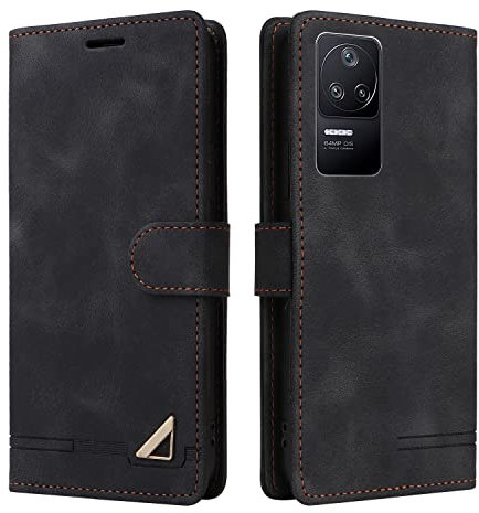 OKZone Coque pour Xiaomi Mi Poco F4 5G/Xiaomi Redmi K40S, Étui de Protection de Portefeuille Antichoc de Fente pour Carte, Support de Carte à Rabat en Cuir en PU Étui (Noir)