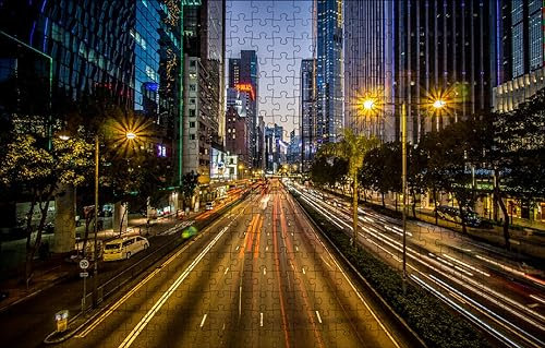 GUOHLOZ 1000 Piece Jigsaw Puzzles,Jigsaw Puzzles for Adults Teenagers Jigsaw Puzzle City,Hong Kong Island,75x50cm